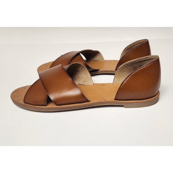 Universal Thread Target Caramel Brown Flat D'Orsay Sandals Size 8 - Picture 2 of 7